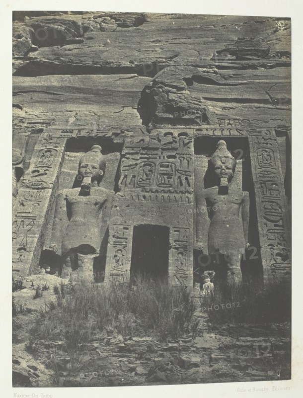 Ibsamboul, Entrée De Spéos D'Hathor; Nubie, 1849/51, printed 1852. Creator: Maxime du Camp.