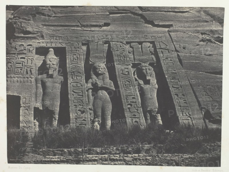 Ibsamboul, Partie Septentrionale Du Spéos D'Hathor; Nubie, 1849/51, printed 1852. Creator: Maxime du Camp.