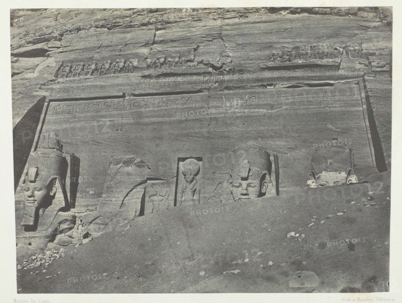Ibsamboul, Vue Générale Du Grand Spéos De Phrè; Nubie, 1849/51, printed 1852. Creator: Maxime du Camp.