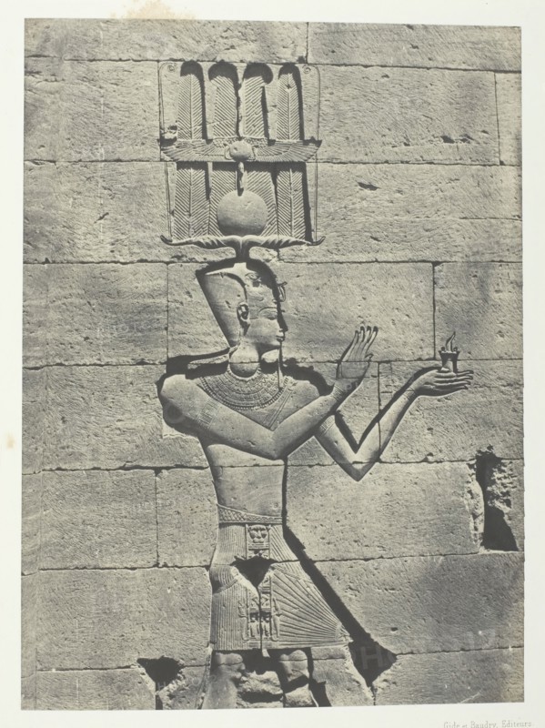 Kalabscheh, Sculptures De La Façade Postérieure Du Temple; Nubie, 1849/51, printed 1852. Creator: Maxime du Camp.