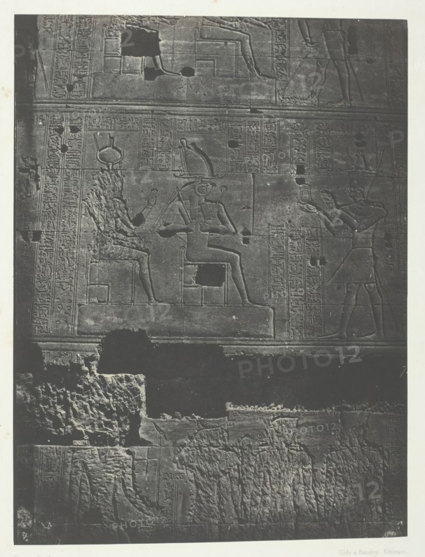 Muraille Occidentale, Grand Temple d'Isis à Philoe; Nubie, 1849/51, printed 1852. Creator: Maxime du Camp.