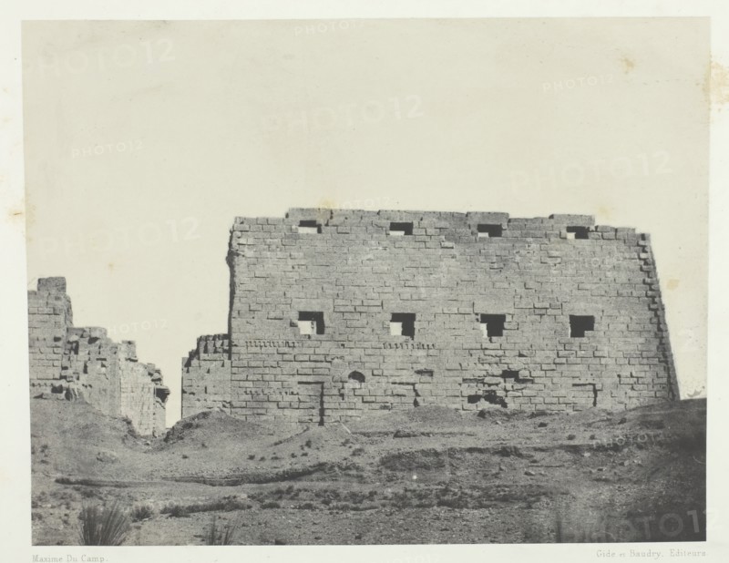Palais de Karnak, Grands Pylones du Sud-Ouest; Thèbes, 1849/51, printed 1852. Creator: Maxime du Camp.