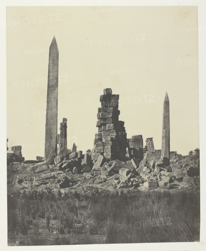 Palais de Karnak, Les Obélisques; Thèbes, 1849/51, printed 1852. Creator: Maxime du Camp.