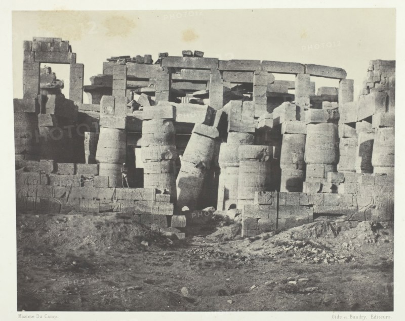 Palais de Karnak, Salle Hypostyle Prise au Nord; Thèbes, 1849/51, printed 1852. Creator: Maxime du Camp.