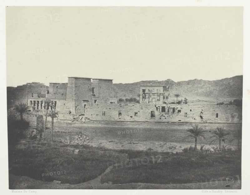 Vue Prise de l'île de Beghé, à l'Ouest, Philoe; Nubie, 1849/51, printed 1852. Creator: Maxime du Camp.