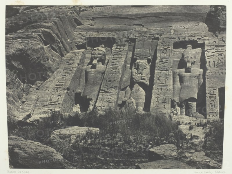 Ibsamboul, Partie Méridionale Du Spéos D'Hathor; Nubie, 1849/51, printed 1852. Creator: Maxime du Camp.