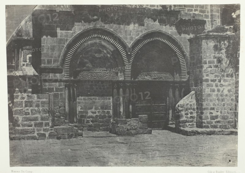 Jérusalem, Arcades Inférieures De L'Eglise Du Saint-Sépulcre; Palestine, 1849/51, printed 1852. Creator: Maxime du Camp.