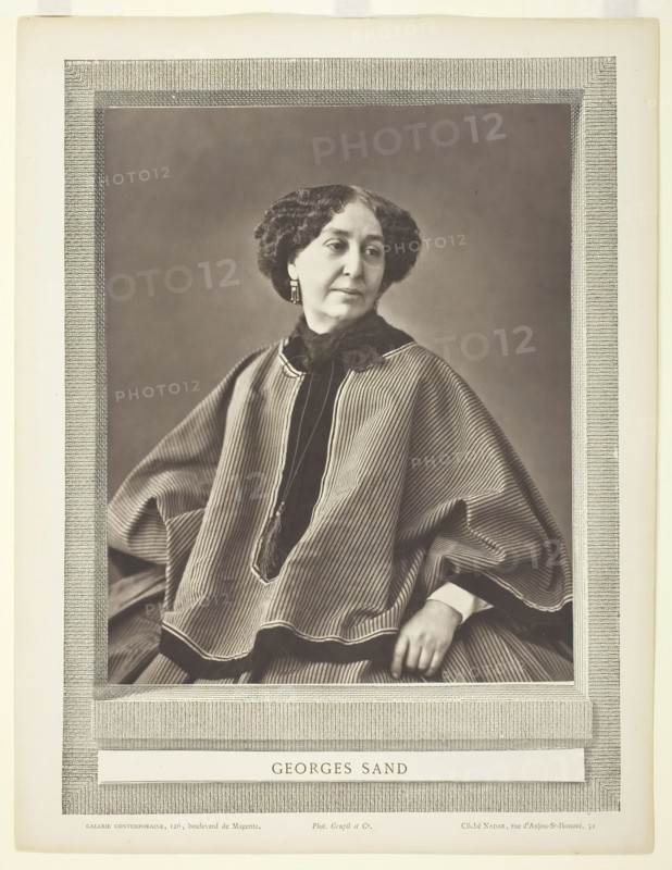 Georges Sand (born Amantine Lucile Aurore Dupin, French novelist, 1804-1876), 1864. Creator: Nadar.