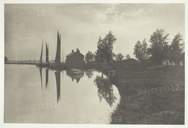 Cantley: Wherries Waiting for the Turn of the Tide, 1886. Creator: Peter Henry Emerson.