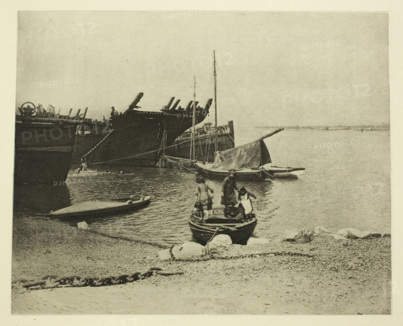 Old Hulks, 1887. Creator: Peter Henry Emerson.