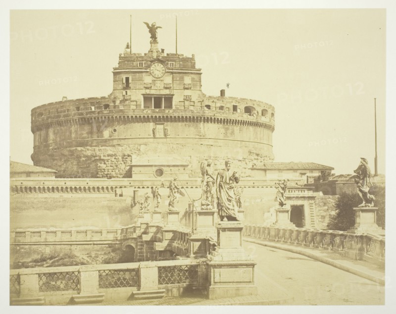 Untitled (Round Building with Clock), c. 1857. Creator: Robert MacPherson.