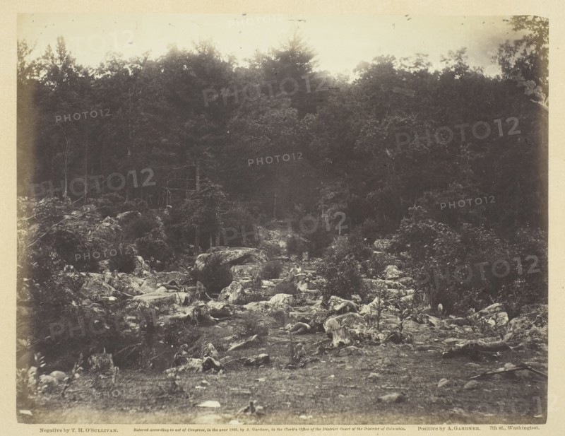 Slaughter Pen, Foot of Round Top, Gettysburg, July 1863. Creator: Alexander Gardner.