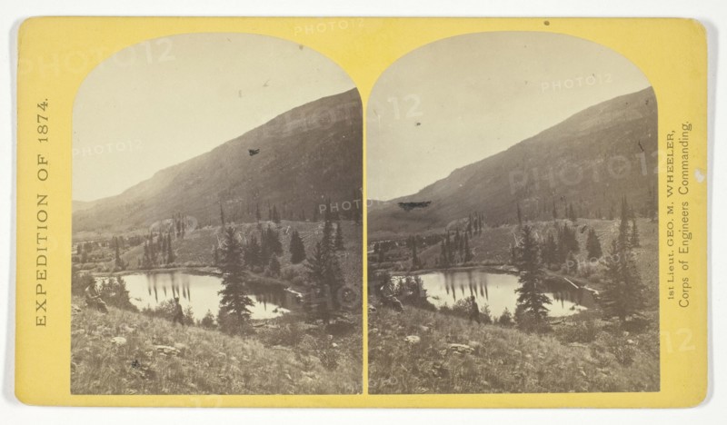 Beaver Lake, Conejos Cañon, Colorado, 9.000 feet above sea-level, and 30 miles from mouth..., 1874. Creator: Tim O'Sullivan.