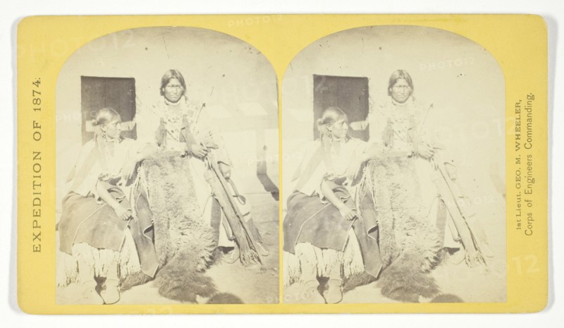 Jicarilla Apache Brave and Squaw, lately wedded. Abiquiu Agency, New Mexico, 1874. Creator: Tim O'Sullivan.