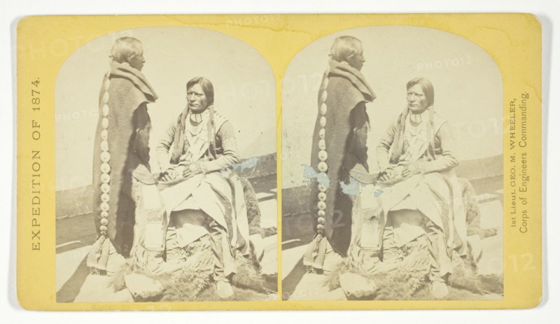 Ute Braves, of the Kah-poh-teh band, Northern New Mexico, in "full dress", 1874. Creator: Tim O'Sullivan.