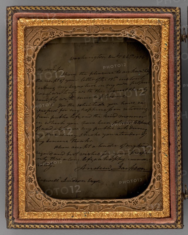 Untitled (Letter from Andrew Jackson, Washington, December 26, 1836), 1870. Creator: Unknown.
