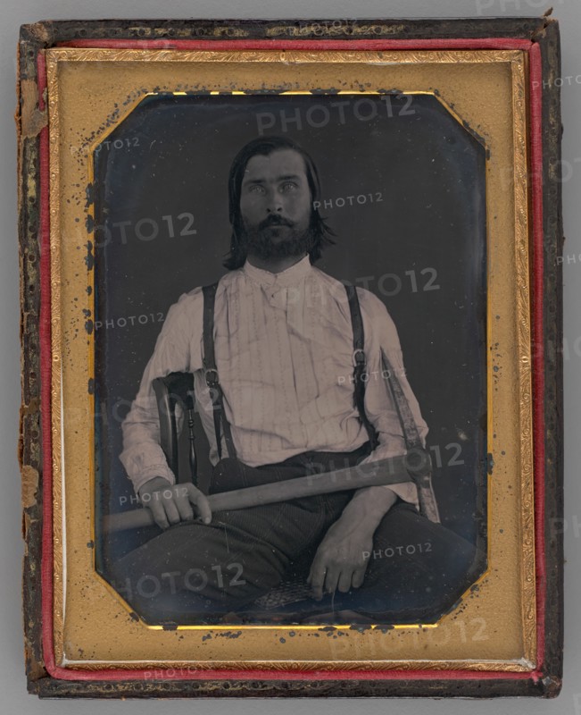 Untitled (Portrait of a Man Holding a Pick-Axe), 1851. Creator: Unknown.