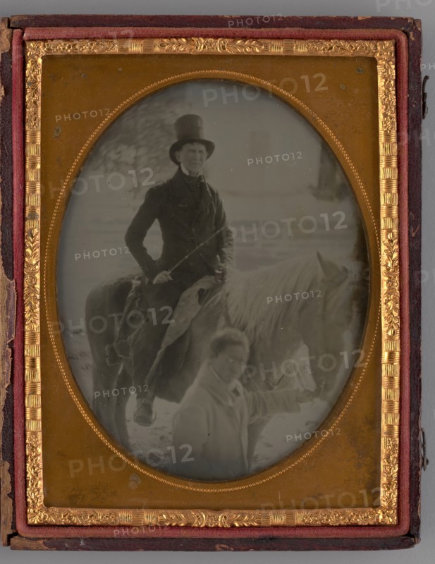 Untitled (Portrait of a Man on a Horse), 1865. Creator: Unknown.