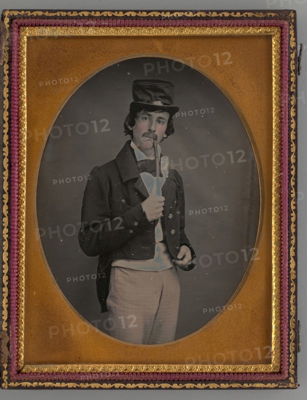 Untitled (Portrait of a Man with a Pipe), 1855. Creator: Unknown.