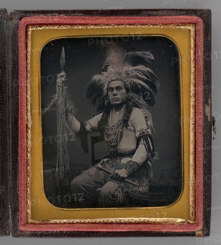 Untitled (Portrait of a Man with Headdress), 1855. Creator: Unknown.