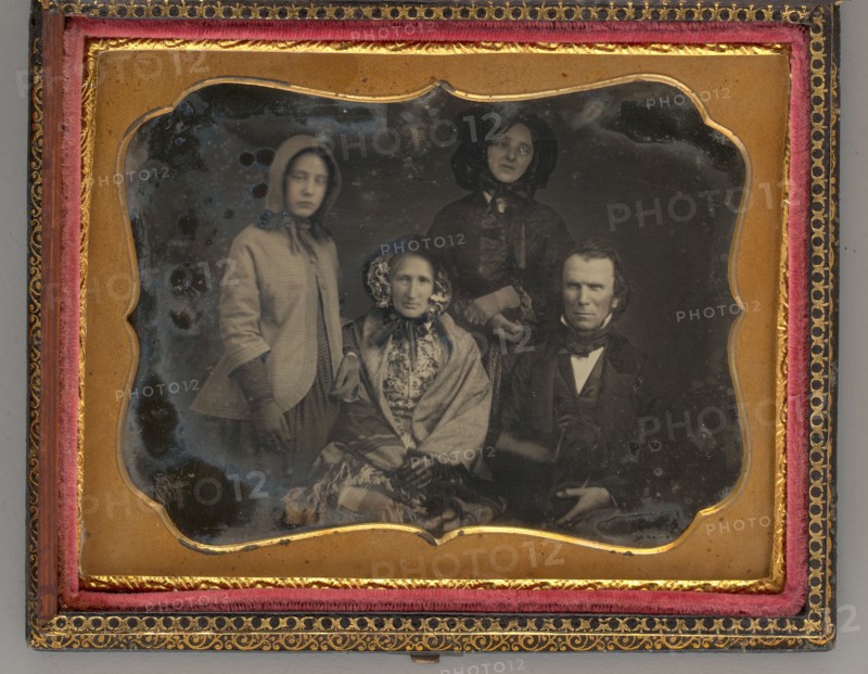 Untitled (Portrait of Three Woman and a Man), 1858. Creator: Unknown.