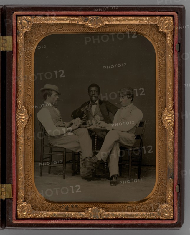 Untitled (Three Men Playing Cards), 1865. Creator: Unknown.