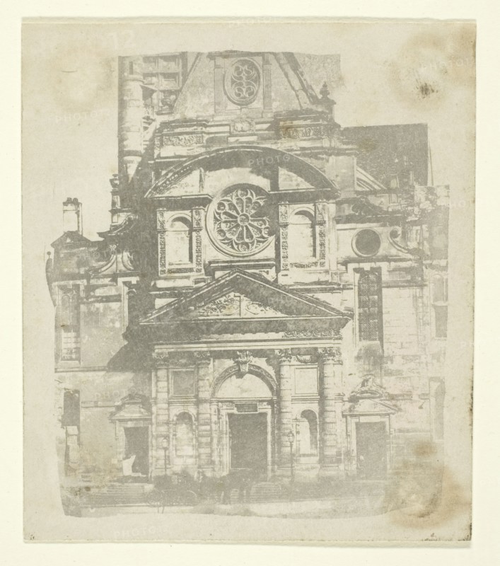 St. Etienne du Mont, Facade, c. 1853/58. Creator: William Henry Fox Talbot.