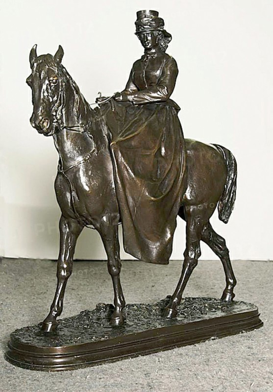 Amazon: Mme. L. Riding Monte Cristo, Pure-Bred English Horse, 1865. Creator: Pierre-Jules Mene.