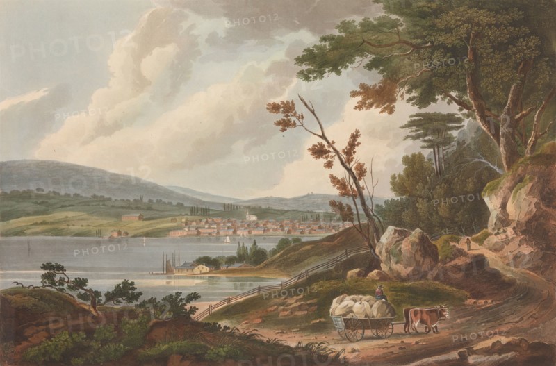 Newburg [Newburgh] (No. 14 of The Hudson River Portfolio), 1825. Creator: John Hill.