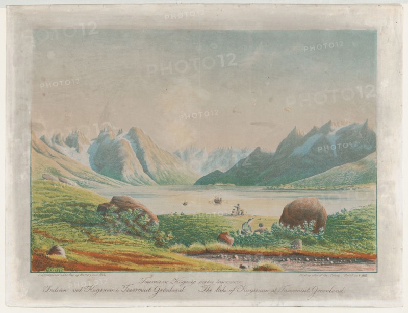 The lake of Kuggsuak at Tasermiut, Greenland, 1863. Creator: Lars Møller.
