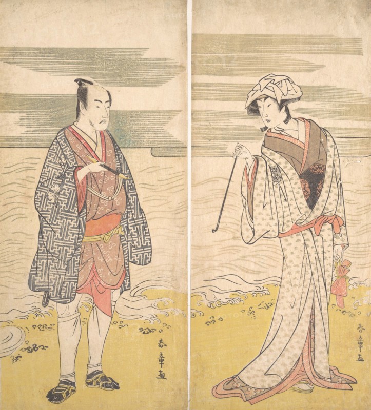 Two actors: the Fourth Matsumoto Koshiro as a Man Dressed in a Short Kimono [left], 1779. Creator: Katsukawa Shunjo.