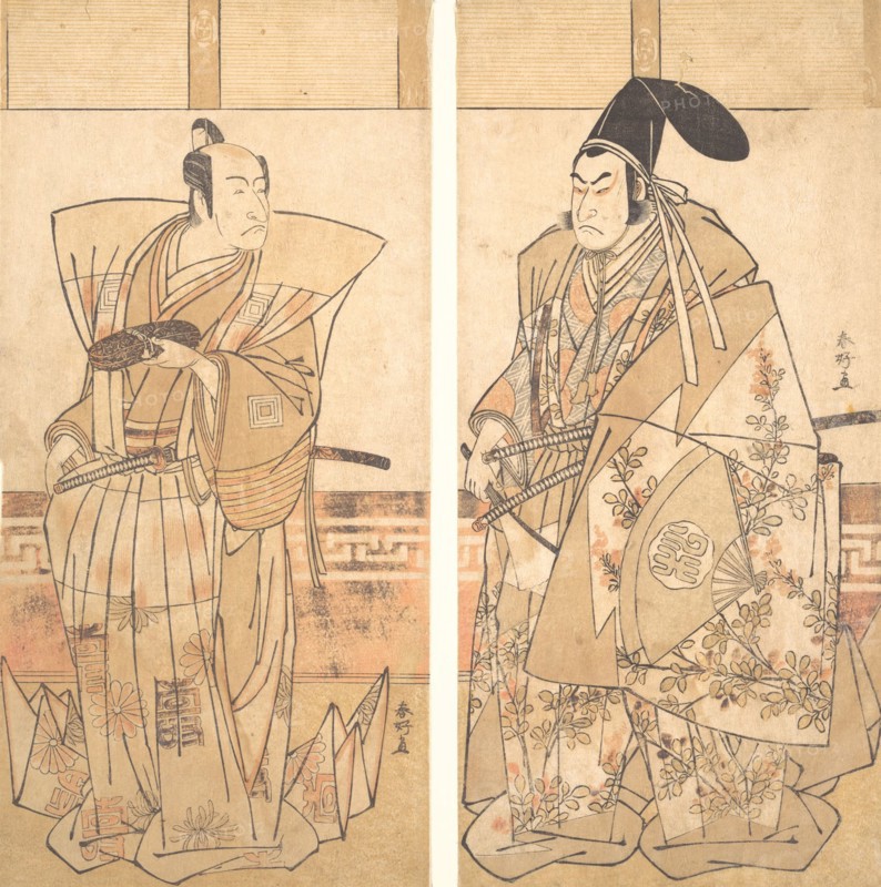 Two Actors Dressed in Ceremonial Costumes, ca. 1787. Creator: Katsukawa Shunko.
