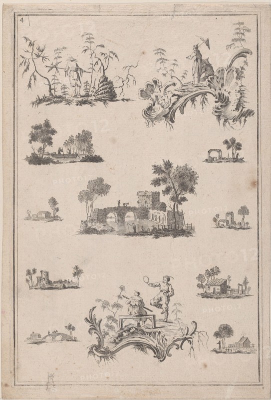 Chinoiserie Ornaments, ca. 1770. Creator: Jean-Baptiste Pillement.