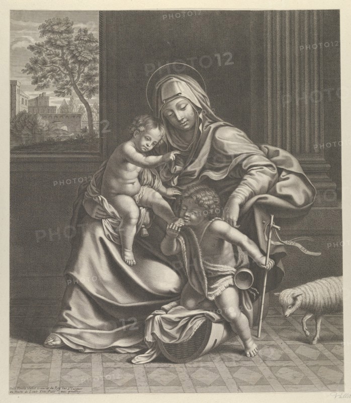 The Virgin seated with the infant Christ on her lap..., ca. 1650-1704. Creator: Guillaume Vallet.