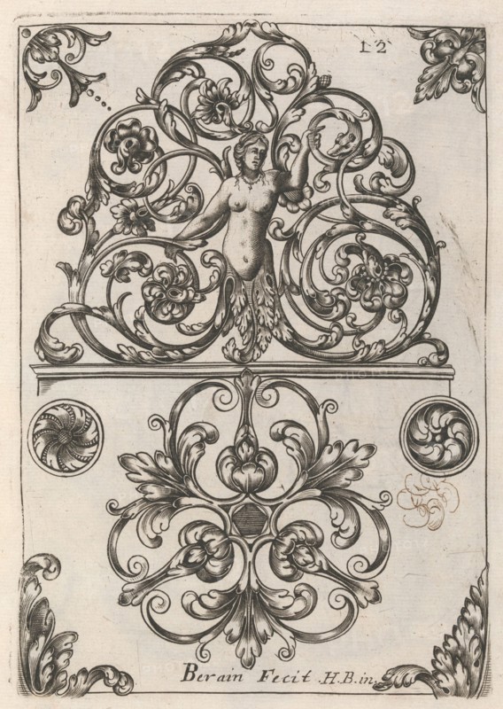 Diverses Pieces de Serruriers, page 13 (recto), ca. 1663. Creator: Jean Berain.