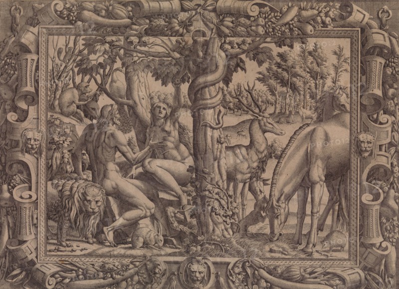 The Temptation of Eve, 1535-55. Creator: Jean Mignon.
