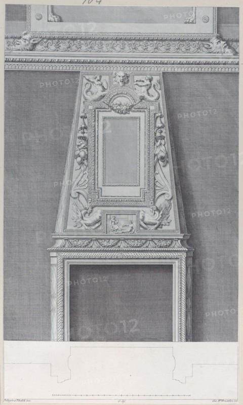 Design of a fireplace, 1756. Creator: Giovanni Battista Brostoloni.