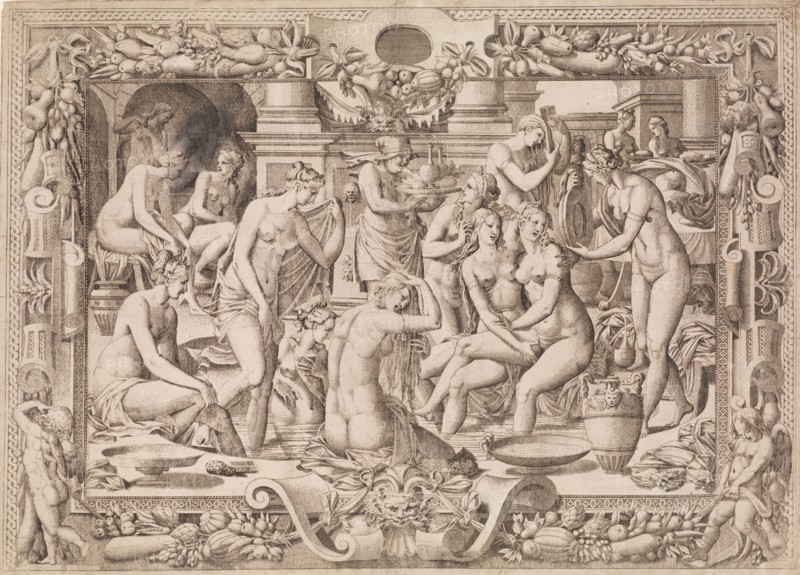 Women Bathing, 1535-55. Creator: Jean Mignon.