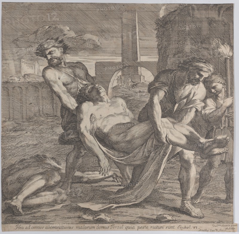 Abdon and Sennen carrying the early Christian martyrs off for burial, 1650-60. Creator: Guillaume Courtois.