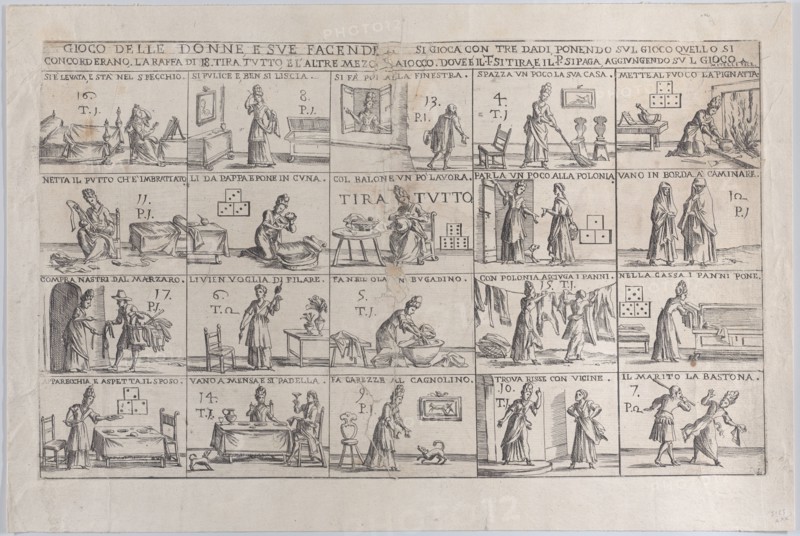Gioco Delle Donne, E Sue Facende (Game of Wives, And Their Chores), 1654-1718. Creator: Giuseppe Maria Mitelli.