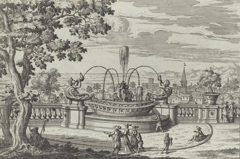 Fontana di Belvedere á Frascati..., 1691 or after. Creator: Giovanni Battista Falda.