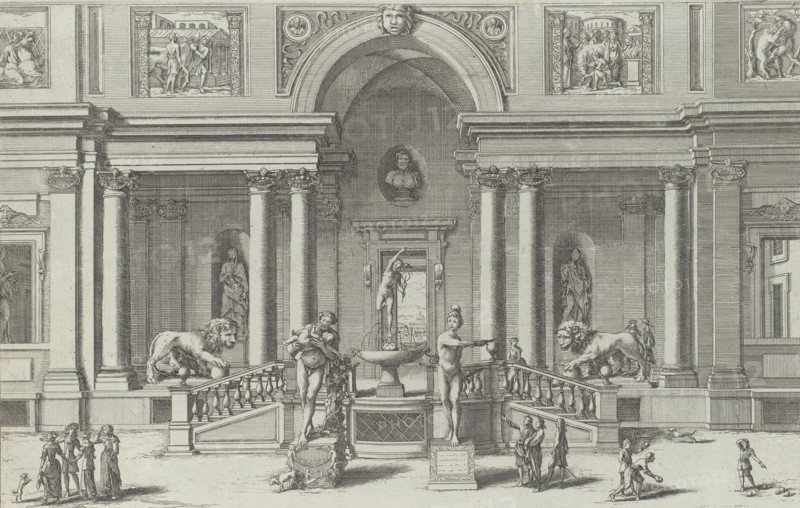 Fountain of Mercury in the garden of the Villa Medici..., 1691 or after. Creator: Giovanni Francesco Venturini.