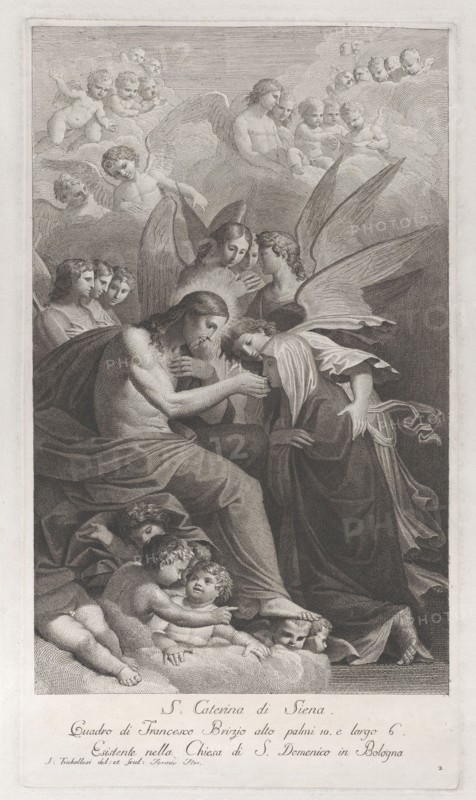 Christ giving the Sacred Host to the kneeling Saint Catherine of Siena..., 1750-1812. Creator: Giuliano Traballesi.