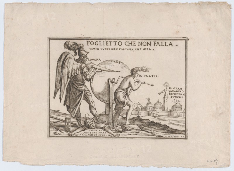 An allegory relating to the fortunes of the Turks, ca. 1692. Creator: Giuseppe Maria Mitelli.