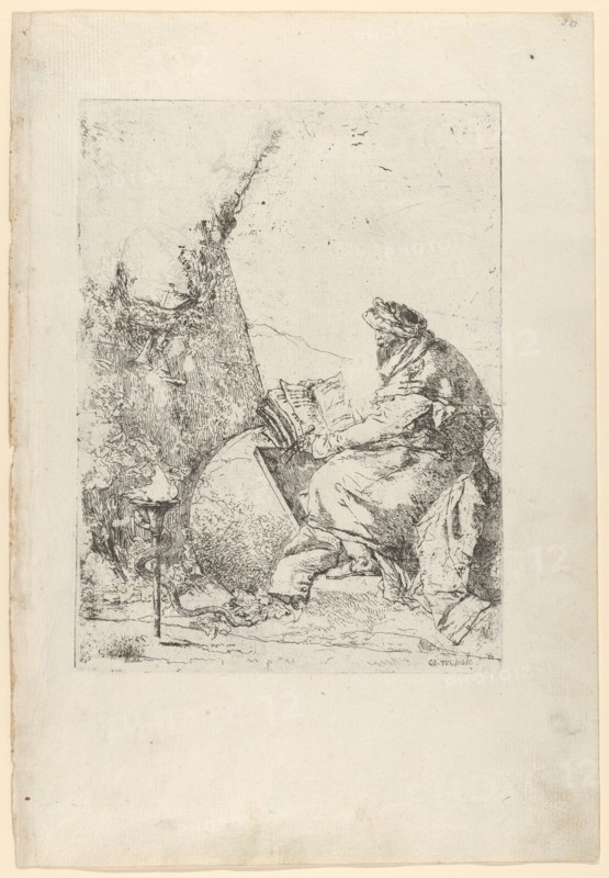 The Philosopher, from the Scherzi, ca. 1740. Creator: Giovanni Battista Tiepolo.
