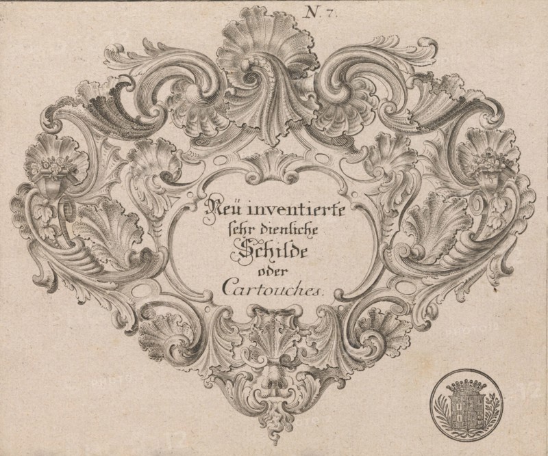 Design for a Cartouche, Plate 1 from 'Neü inventierte sehr dienstiche Schil..., Printed ca. 1750-56. Creator: Jeremias Wachsmuth.