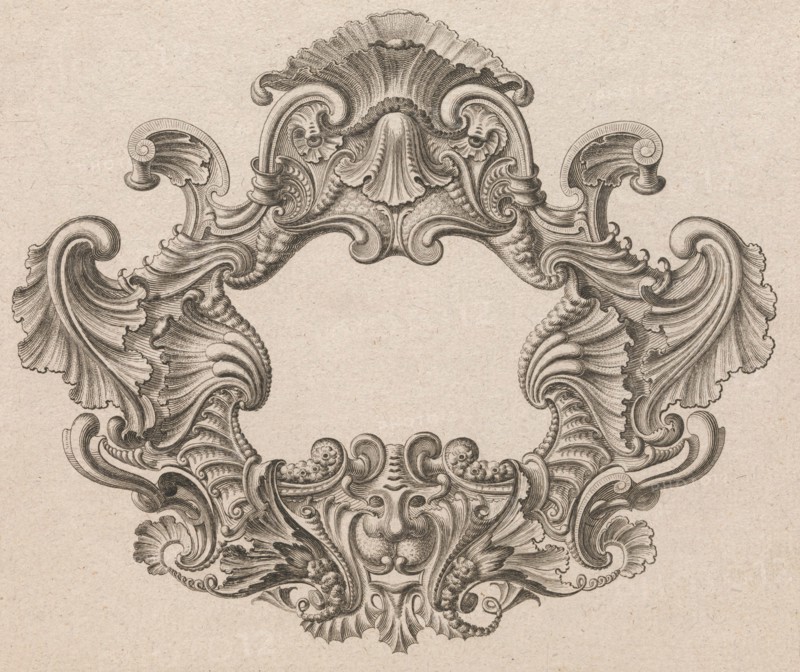 Design for a Cartouche, Plate 2 from 'Neü inventierte sehr dienstiche Schil..., Printed ca. 1750-56. Creator: Jeremias Wachsmuth.
