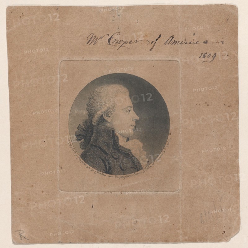 Portrait of Mr. Cowper of America, to right, 1792. Creator: Gilles Louis Chrétien.