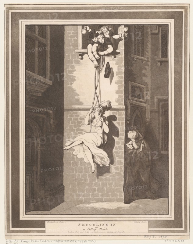 Smuggling In, or A College Trick, August 8, 1810., August 8, 1810. Creator: Heinrich Schutz.