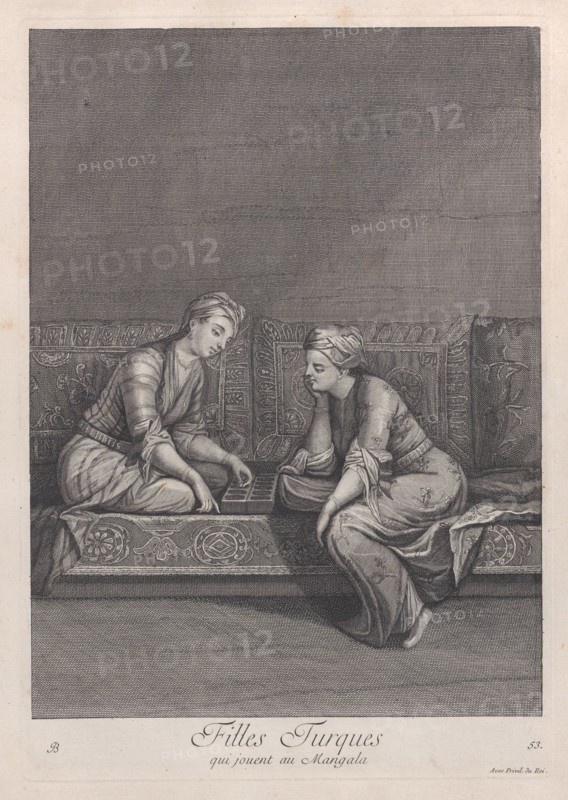 Filles Turques, qui jouent au Mangala, 1714-15. Creator: Unknown.